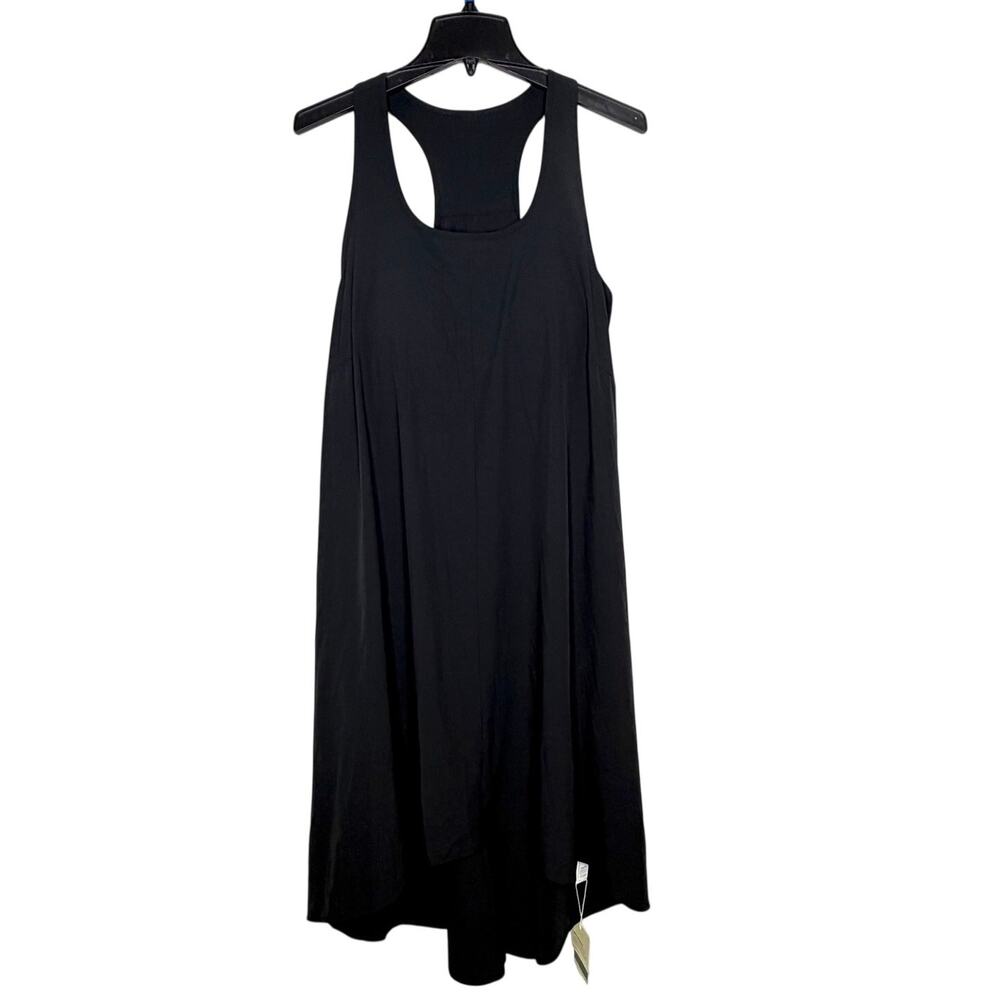 Halara Breezeful Racerpocket High Low Quick Dry Midi Dress 1X Black Active NWT